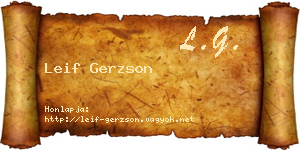 Leif Gerzson névjegykártya